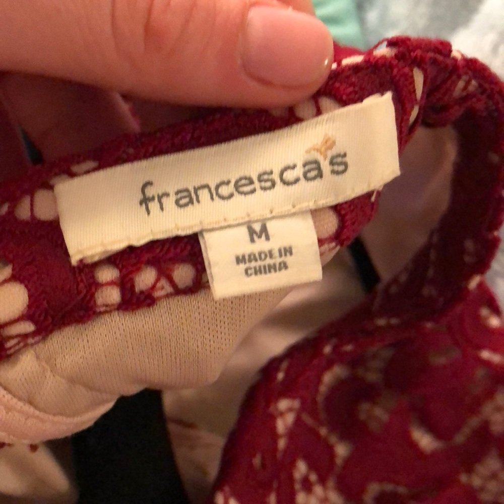 Francesca’s Red Lace Dress - Picture 4 of 4